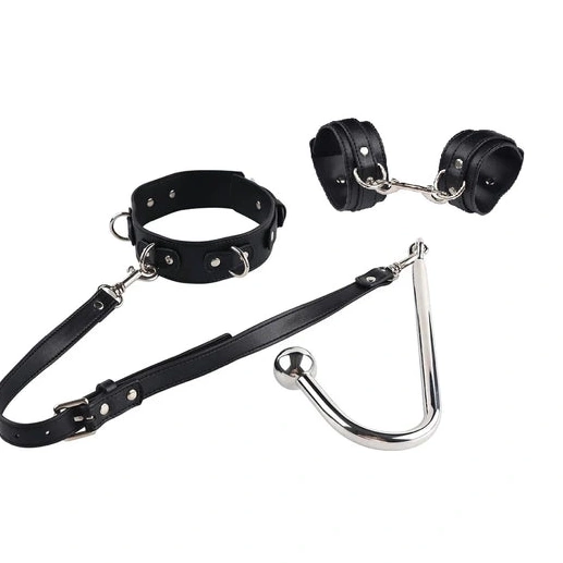 Anal Hooks with Cuffs Elegant 5334 Collar Hook and Anal Beaded 0725